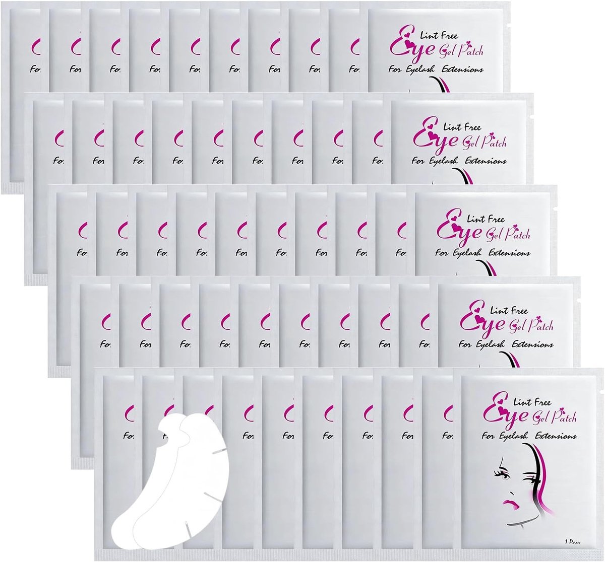 50 paar zachte hydrogel oogpads voor wimperverlenging, make-up toepassingen en verven, ideaal voor salon en thuisgebruik