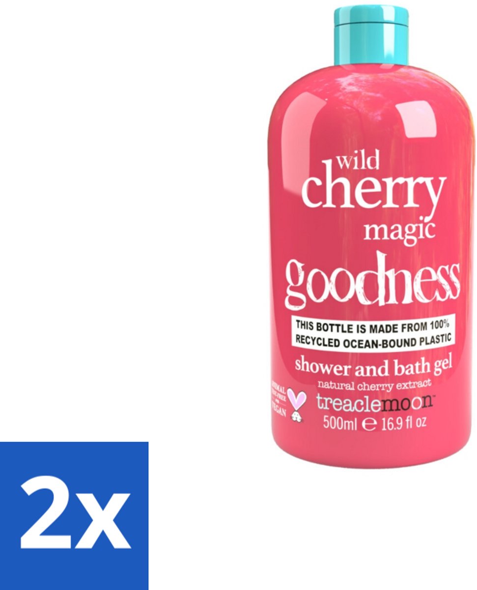 2 x Treaclemoon – Douchegel – Wild Cherry Magic – 500 ml - Douchegel - Kersen Geur - Fruitige Geur - Zachte Huid - Reinigende Douchegel