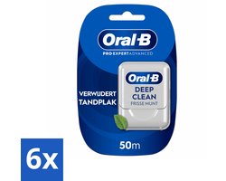 6 x Oral-B - Pro-Expert Advanced – Flosdraad – 50 m – Tandzijde - Flosdraad - Tandplak Verwijderen - Mondgevoel - Tandenborstel - Tandvlees