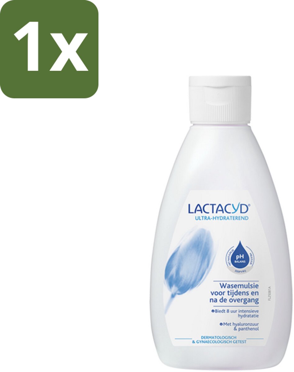 1 x Lactacyd – Ultra Hydraterend – Voor tijdens en na de overgang – 200 ml - Wasemulsie Overgang - Hydratatie Overgang - Droogheid Intieme Zone - Jeuk Intieme Zone - PH-balans Intieme Zone