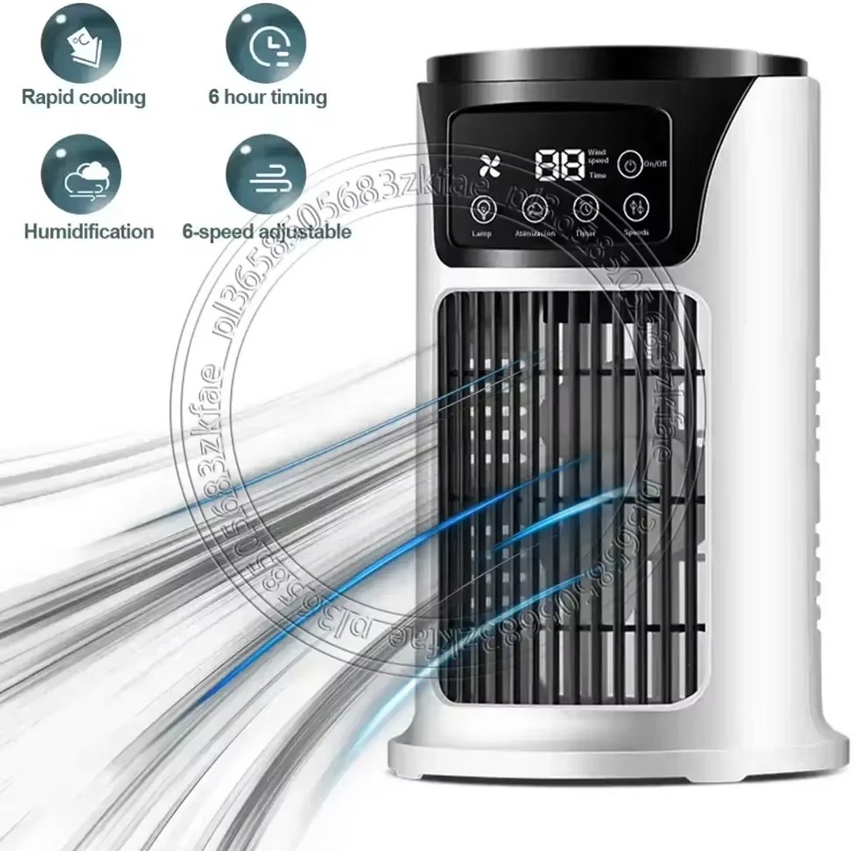 CreateEcom airco - aircooler - luchtkoeler - Multifunctionele verdampende luchtkoeler - draagbare koude luchtventilator - kleine airconditioner - natuurlijke ventilator voor thuis, kamer, kantoor, bureau - wit