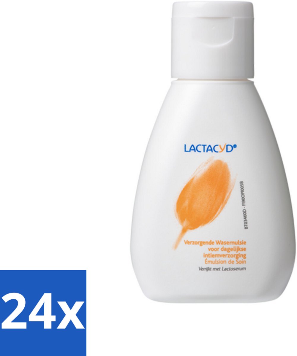 24 x Lactacyd – Verzorgend – Mild en pH-vriendelijk – 50 ml - Intieme Verzorging - Wasemulsie - Natuurlijke Balans - PH-vriendelijk - Droogheid