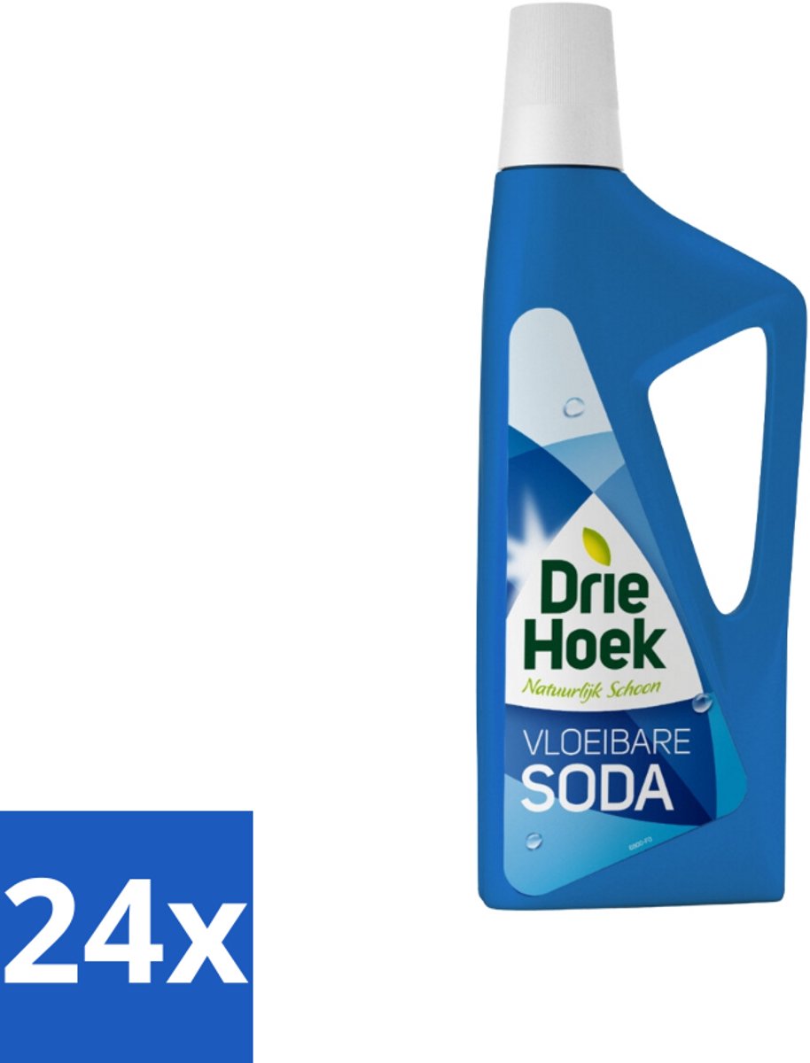 24 x Driehoek – Vloeibare Soda – 725 ml - Vloeibare Soda - Schoonmaakmiddel - Vlekken Verwijderen - Textiel Reinigen - Steen Reinigen