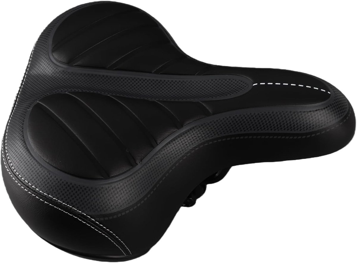 Comfortabele Fietszadel met Schokabsorberende Veren en Ultra Zachte Kussen voor Brede Achterkant, Ideaal voor Fietsen op de Weg en in de Bergen, Hoogwaardige PU Materialen