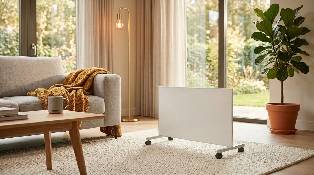 Infrarood verwarmingspaneel | met thermostaat en wifi | carbon paneel type 2026 | incl wielen en muurophanging – foto 8