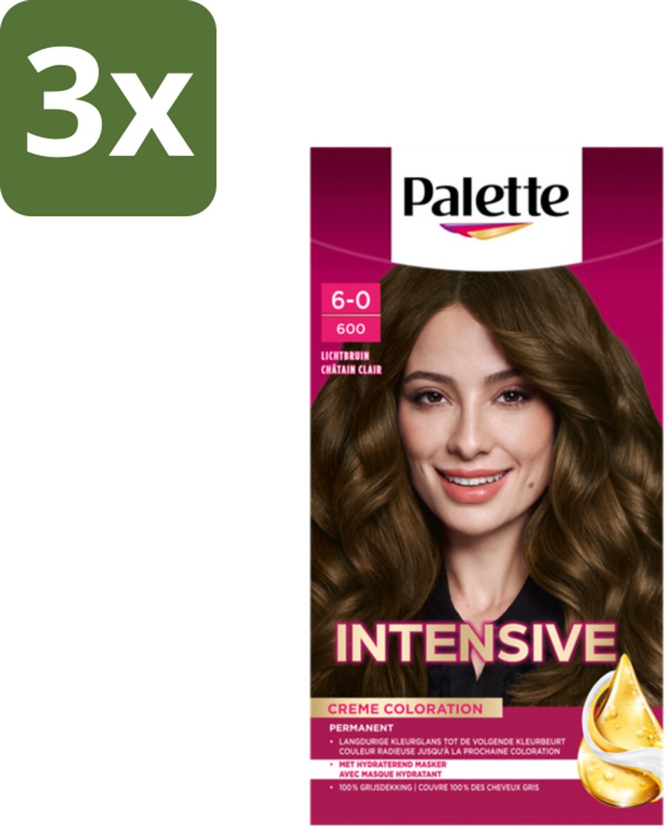 3 x Palette - Haarverf - Poly – 600 Lichtbruin – 115 ml - Kabel - Kabels - Kabelsysteem - Kabelsysteem