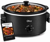 Olvy Slowcooker - Incl. Slowcooker e-kookboek - PFAS-Vrij - 6 Liter - Keramische binnenpan - Warmhoudfunctie