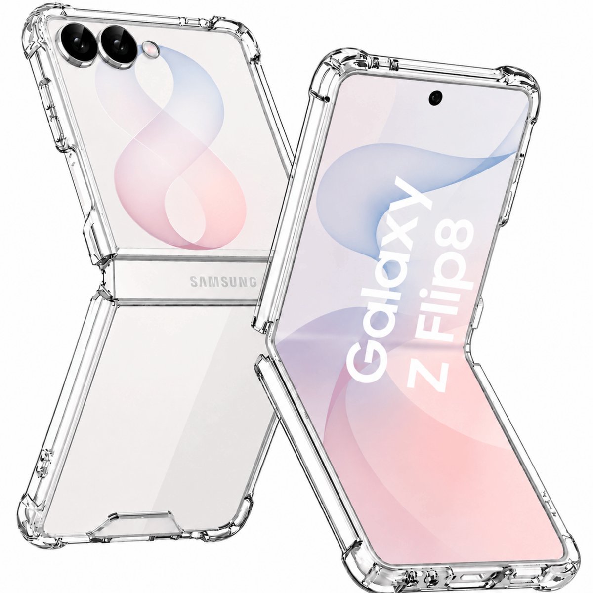 Hoesje geschikt voor Samsung Galaxy Z Flip 8 backcover Shockproof siliconen Transparant