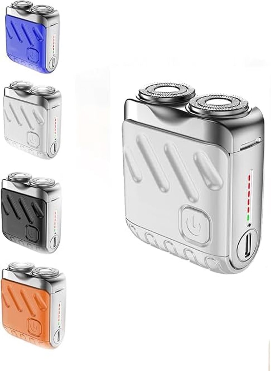 Mini magnetisch scheerapparaat, elektrisch scheerapparaat voor het gezicht van mannen, draagbaar kofferontwerp (Wit)