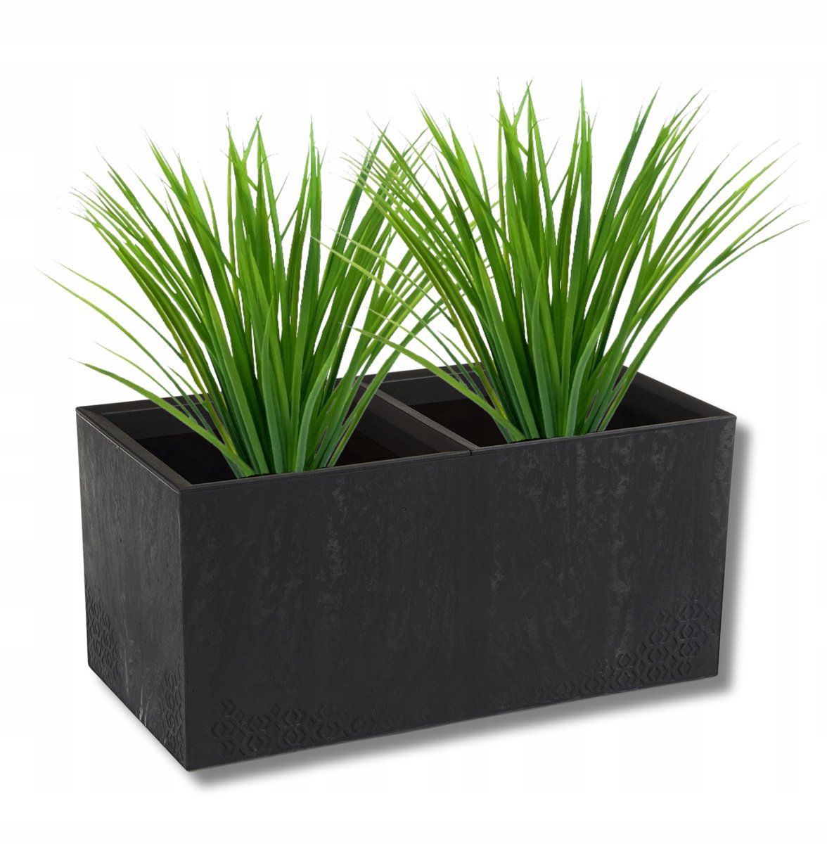 KARO ECO Beton Bloempot op Wielen 80x40cm Zwart Beton