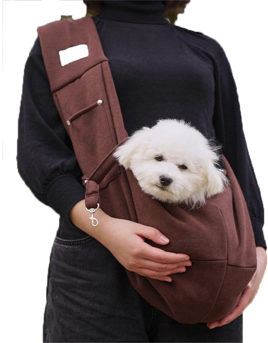 casalora - Honden Draagtas - Kleine Dieren - Honden Draagzak - Puppy Schoudertas - Hondendraagtas - Dierendraagtas - Reistas Kat - Huisdieren Reistas - Hondentas tot 15 kg - Geschikt voor Reizen of Spelen - Bruin