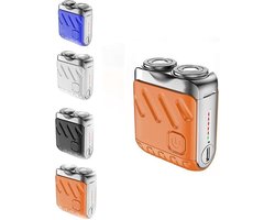 Mini magnetisch scheerapparaat, elektrisch scheerapparaat voor het gezicht van mannen, draagbaar kofferontwerp (oranje)