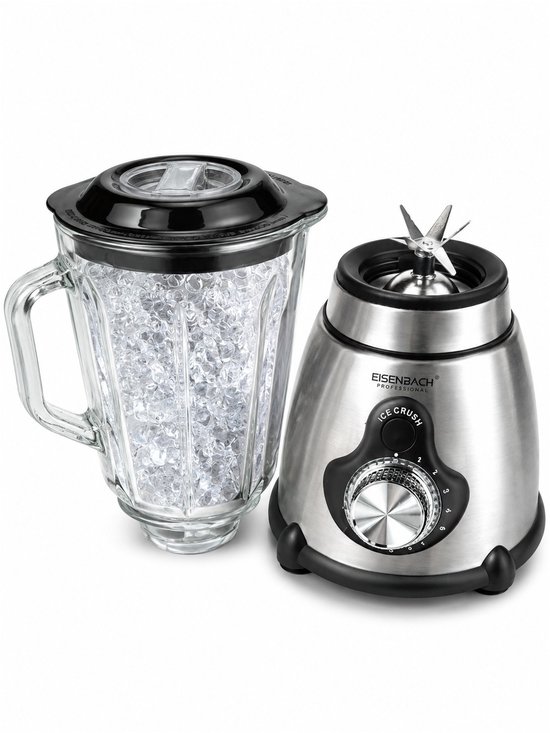 Eisenbach Professionele Blender SW-1380-800W- 1,5L Glazen Kan- Ice Crush- 5 snelheden + Pulse - Inclusief Grinder van Eisenbach — afbeelding 3