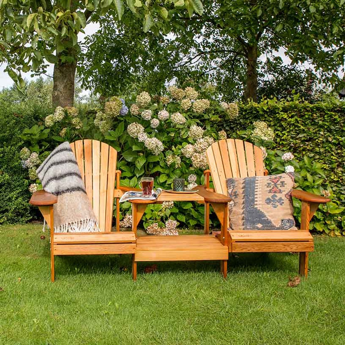 Originele Adirondack Tete-a-tete tuinbank Recht (voorgemonteerd) | Red Cedar Hout | 10 jaar garantie | Binnen 2-5 werkdagen geleverd | Canada Comfy Chair