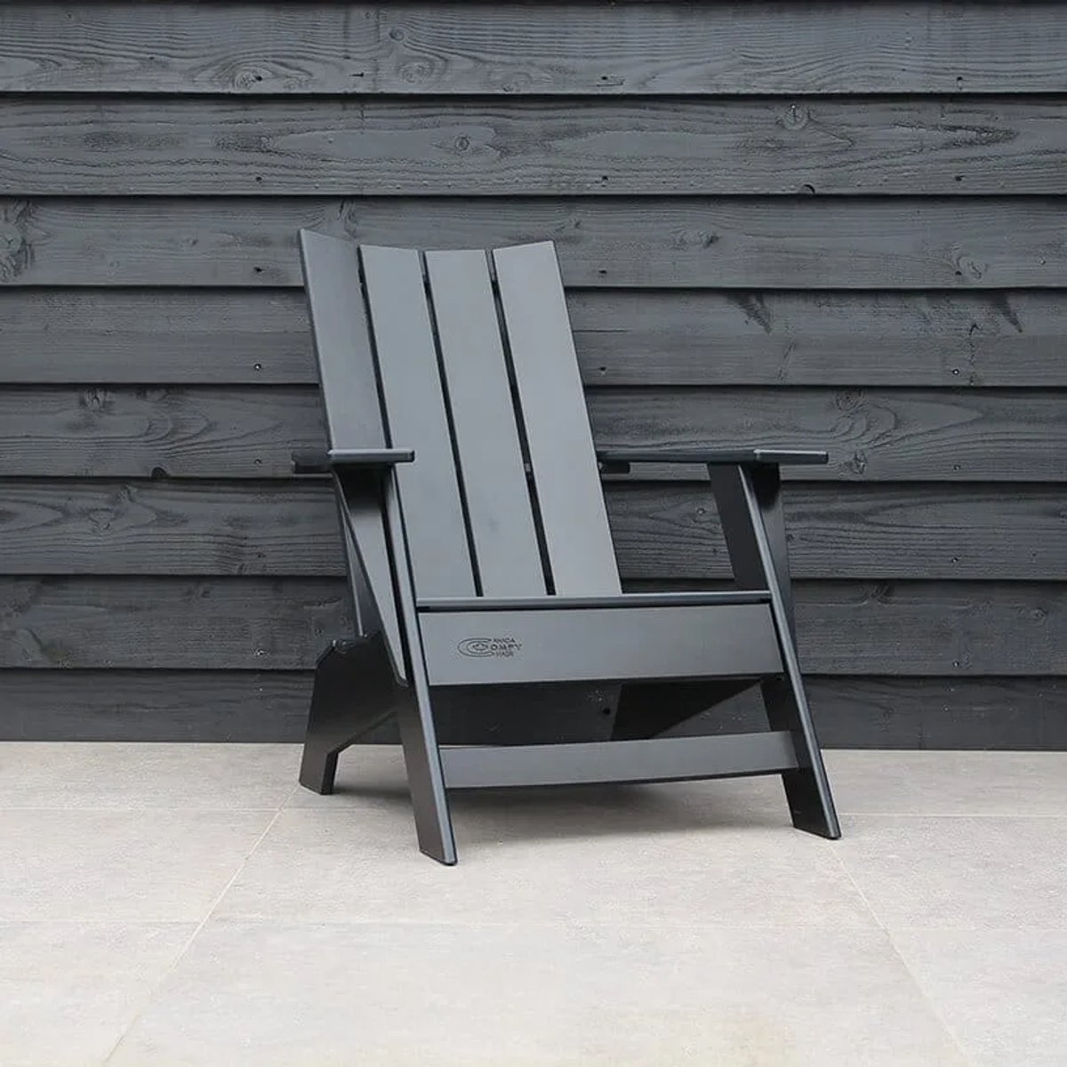 Originele Moderne Adirondack Tuinstoel | Kunststof | Zwart | 10 jaar garantie | Binnen 2-5 werkdagen geleverd | Canada Comfy Chair