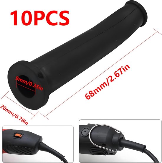 Set van 10 Rubber Kabelsleeves voor Hoekslijpers, 68 x 9 mm, Bescherming voor Draden, Accessoires voor Gereedschap en Elektrisch Gereedschap — afbeelding 5