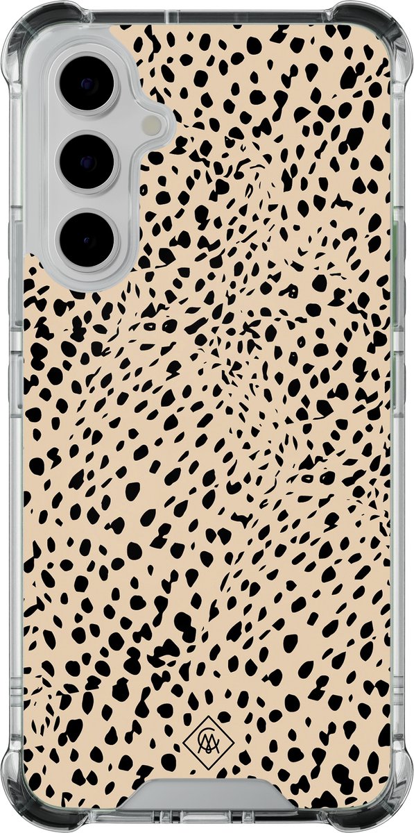 Casimoda® hoesje - Geschikt voor Samsung Galaxy A55 - Stippen bruin abstract - Shockproof case - Extra sterk - - Multi, Transparant