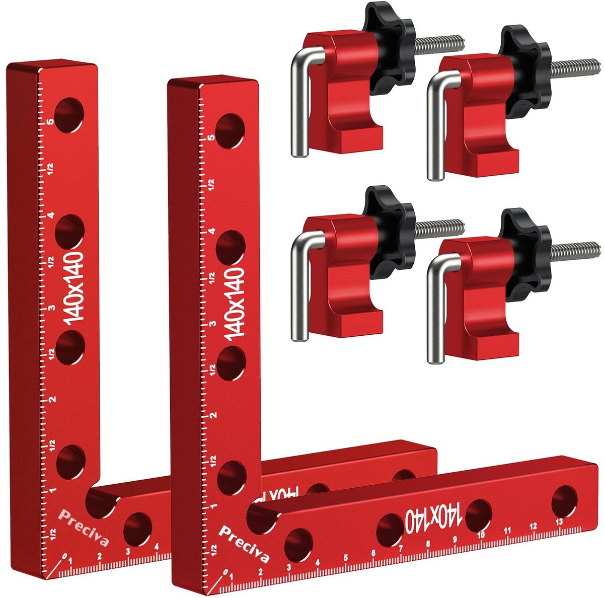Elzusha - Set van 2 Aluminium Hoekklemmen voor Houtbewerking