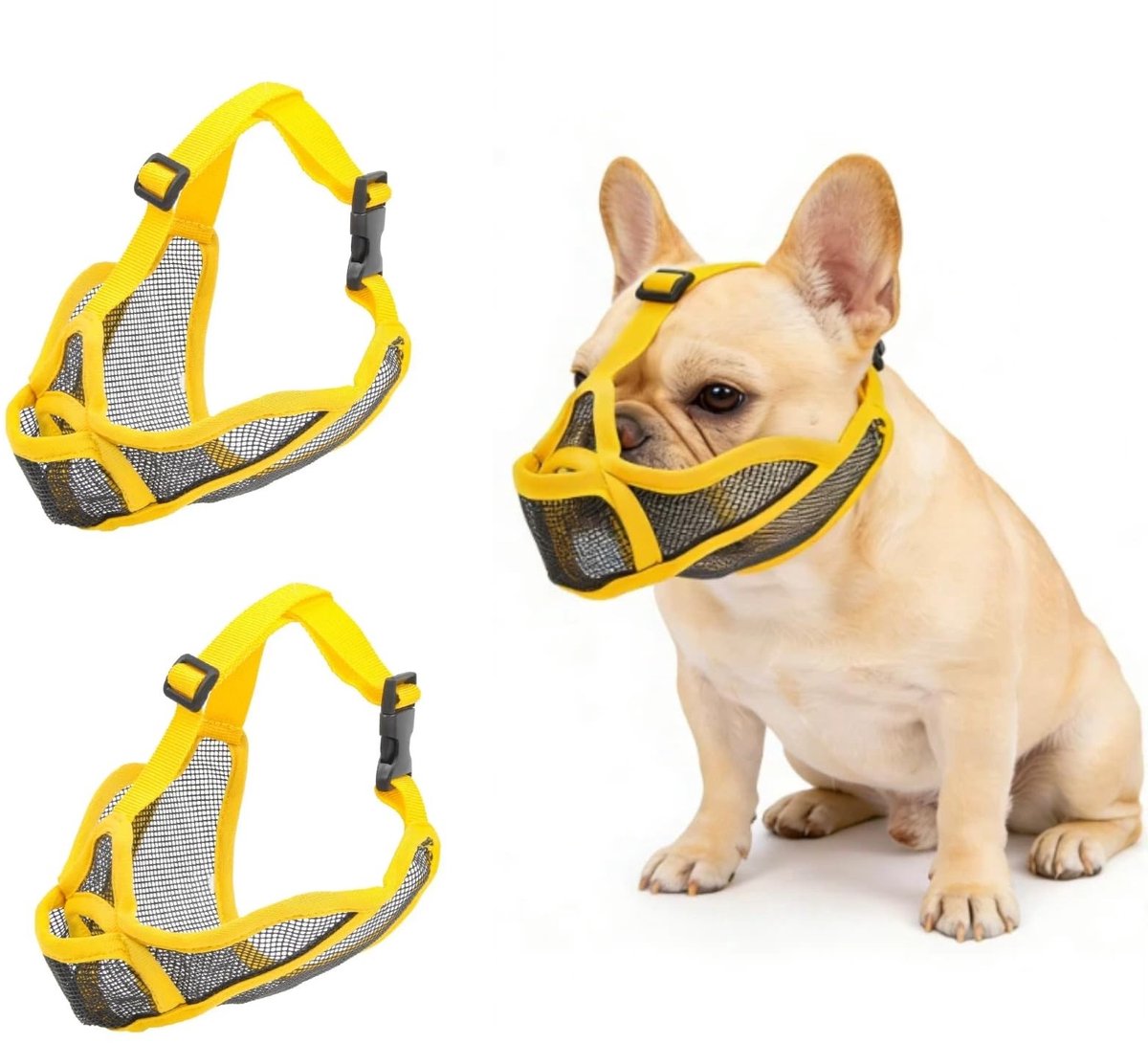 Elzusha - Hond Muilkorf - Zachte Mesh - Geel - 2 Stuks