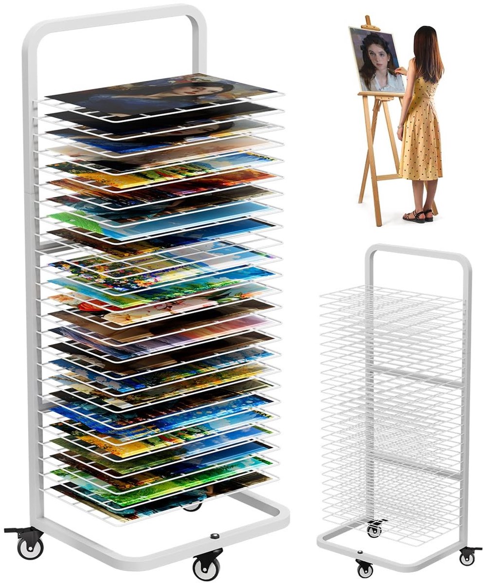 Elzusha - Professionele Kunst Droogrek met 25 Verwijderbare Planken