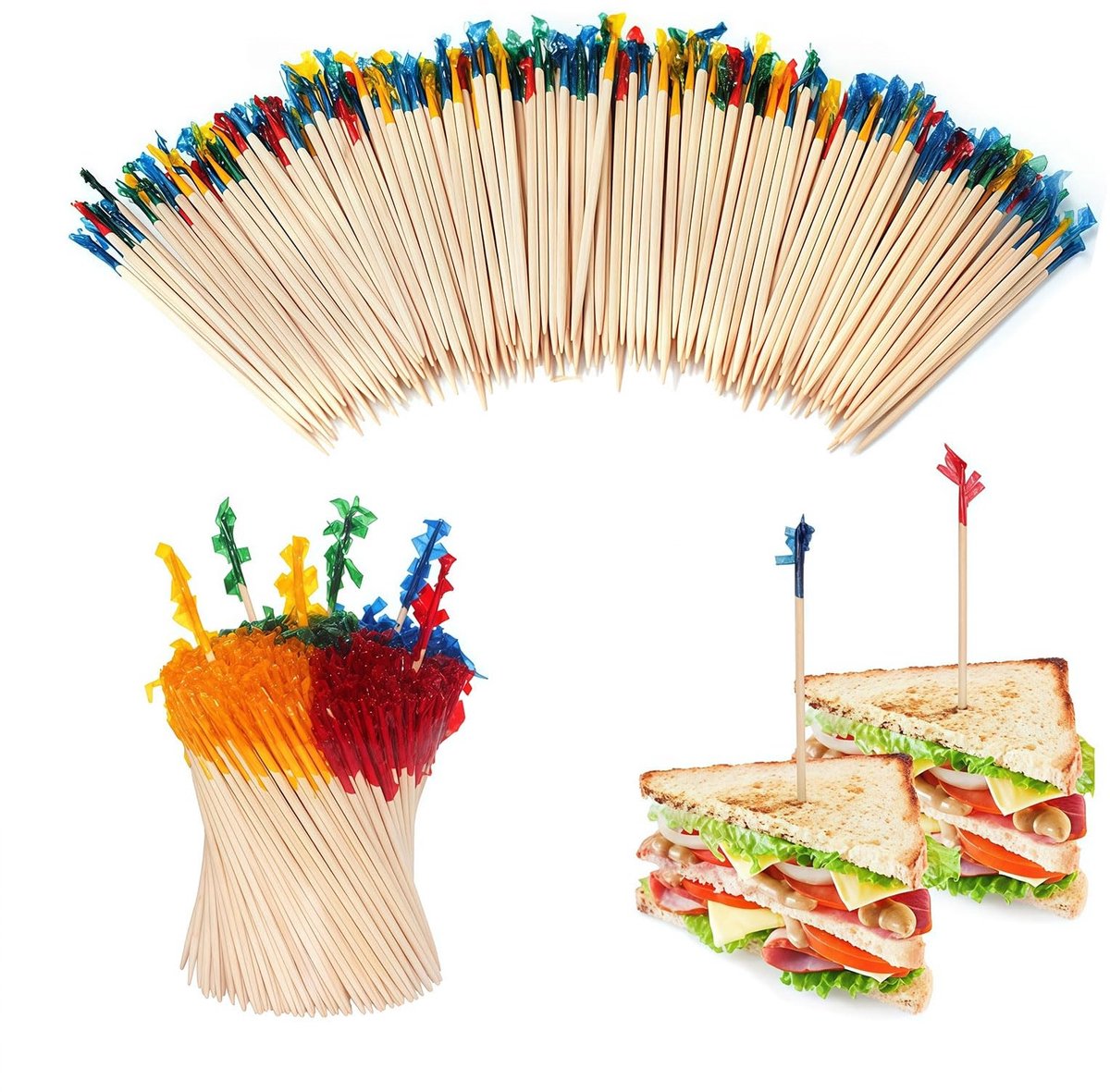 Elzusha - 400 Stuks Decoratieve Tandenstokers voor Snacks