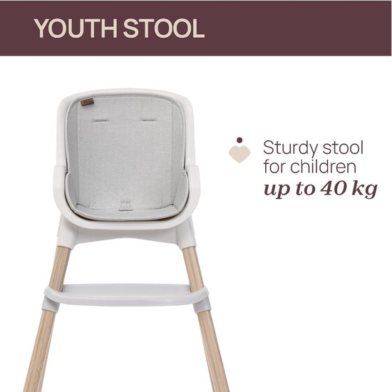 Kinderstoel - Eetstoel Baby - Veilig Eten - Groei Meegroeiend - Tot 40 kg - Grijs — afbeelding 5