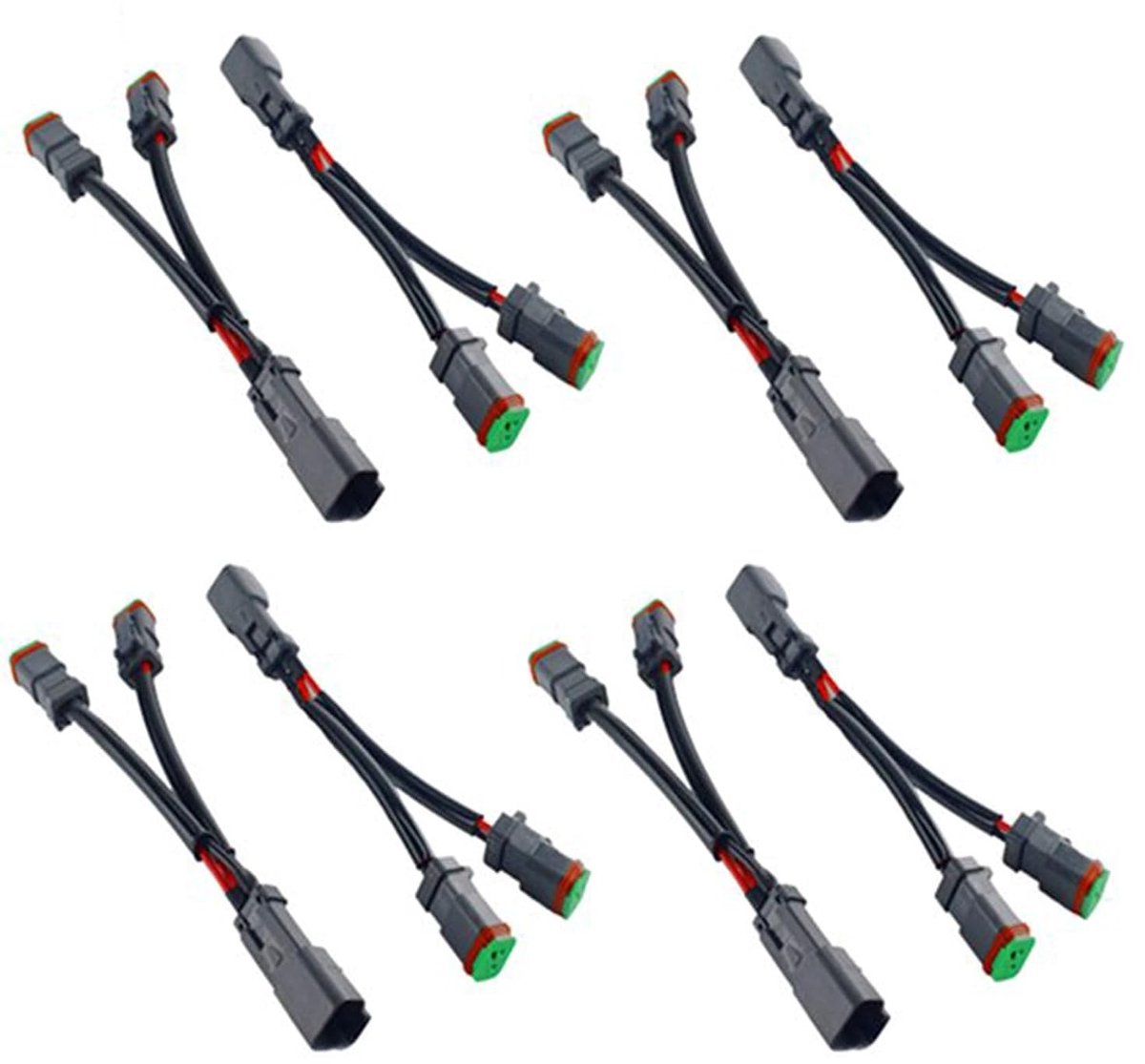8 x Y-type 2-pins bussen adapter voor LED Pod werk koplamp retrofit stekker kabelboom, ideaal voor verlichting en auto-accessoires
