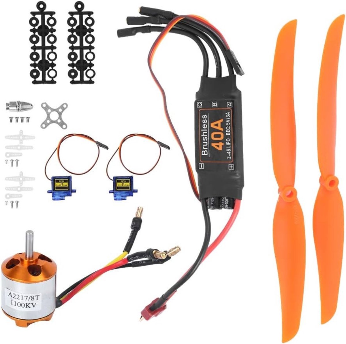 Krachtige 1100KV Brushless Motor met 40A ESC en SG90 9G Microservo voor RC Vliegtuigen en Drones