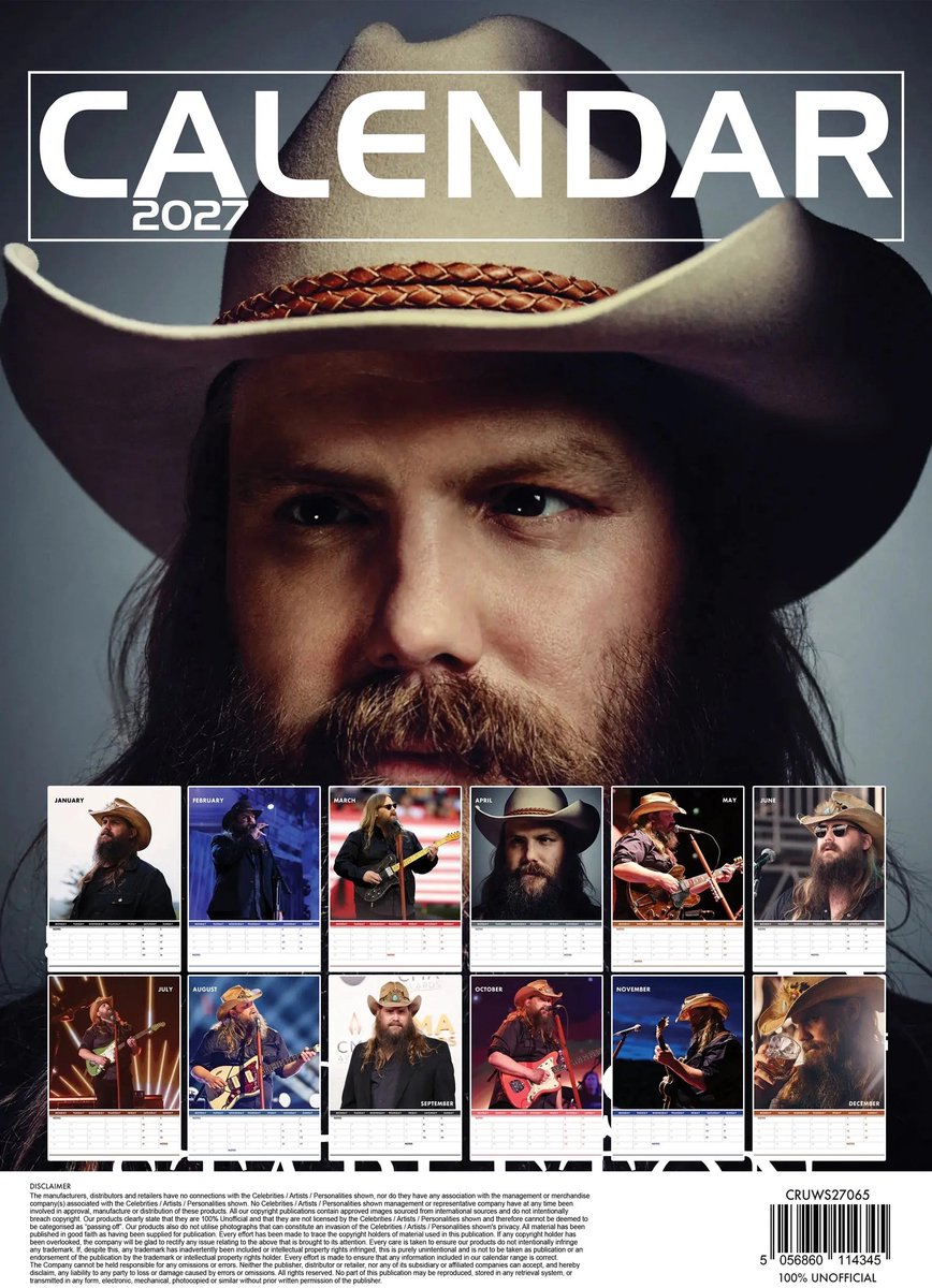 Chris Stapleton A3 Kalender 2027
