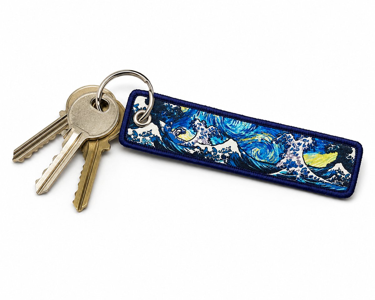 Sleutelhanger - geluksbrenger - Japan - Kanagawa wave starry night - 1 stuks