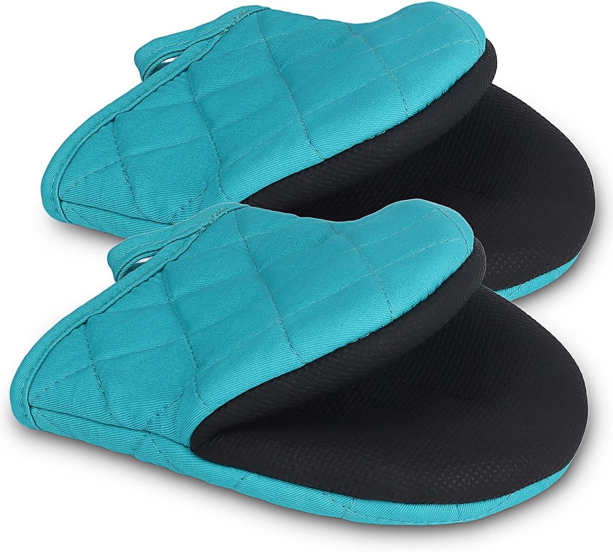 2-pack - Blauw - Korte ovenwanten - Herbruikbaar - Hittebestendige wanten - Antislip oppervlak - Hittebestendige mini ovenwanten - Multifunctioneel - Stijlvol- Bakgerei