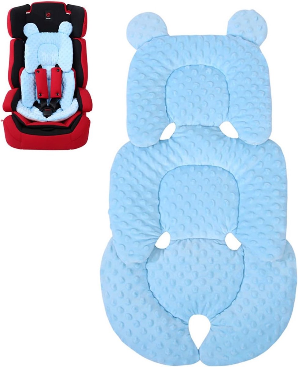 Verstelbare Zitverkleiner voor Kinderwagens, Zachte en Ademend Autostoel Kussen voor Pasgeborenen, Comfortabele Zitkussen voor Baby's (Blauw)
