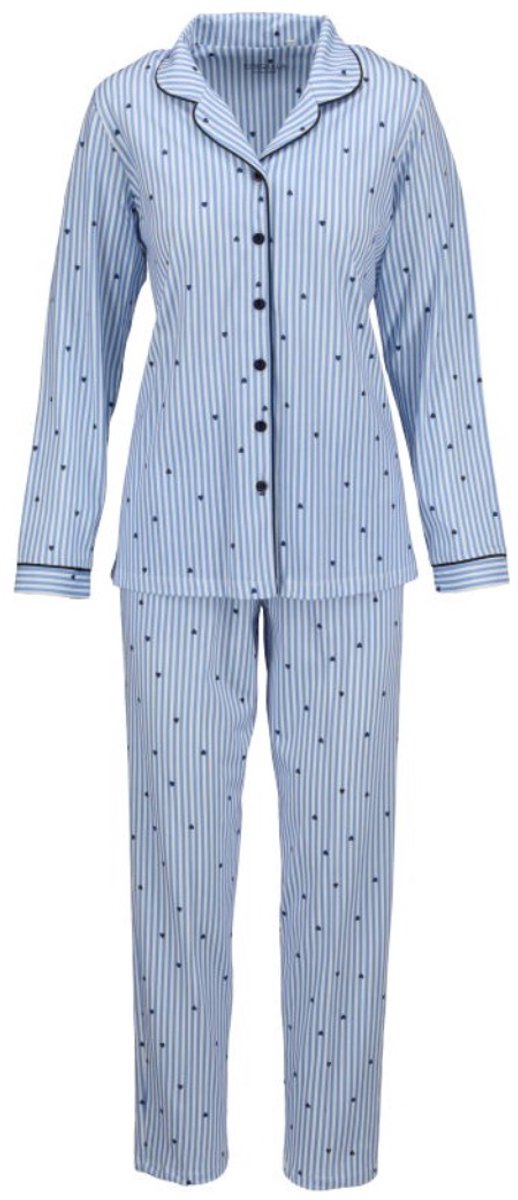 Katoenen dames pyjama lichtblauw Ringella - Blauw - Maat - 44