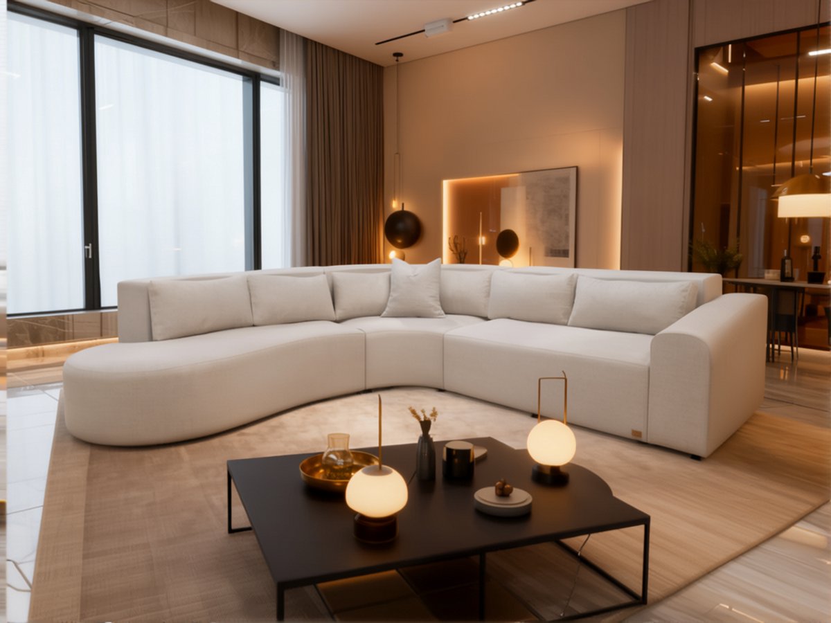 Monza Curve Sofa Creme