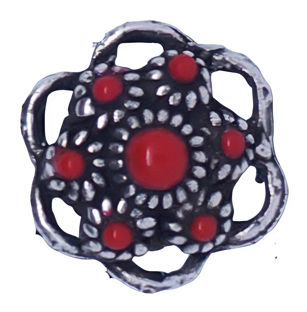 Zeeuws Meisje - Mini Zeeuwse knop hanger met rode emaille