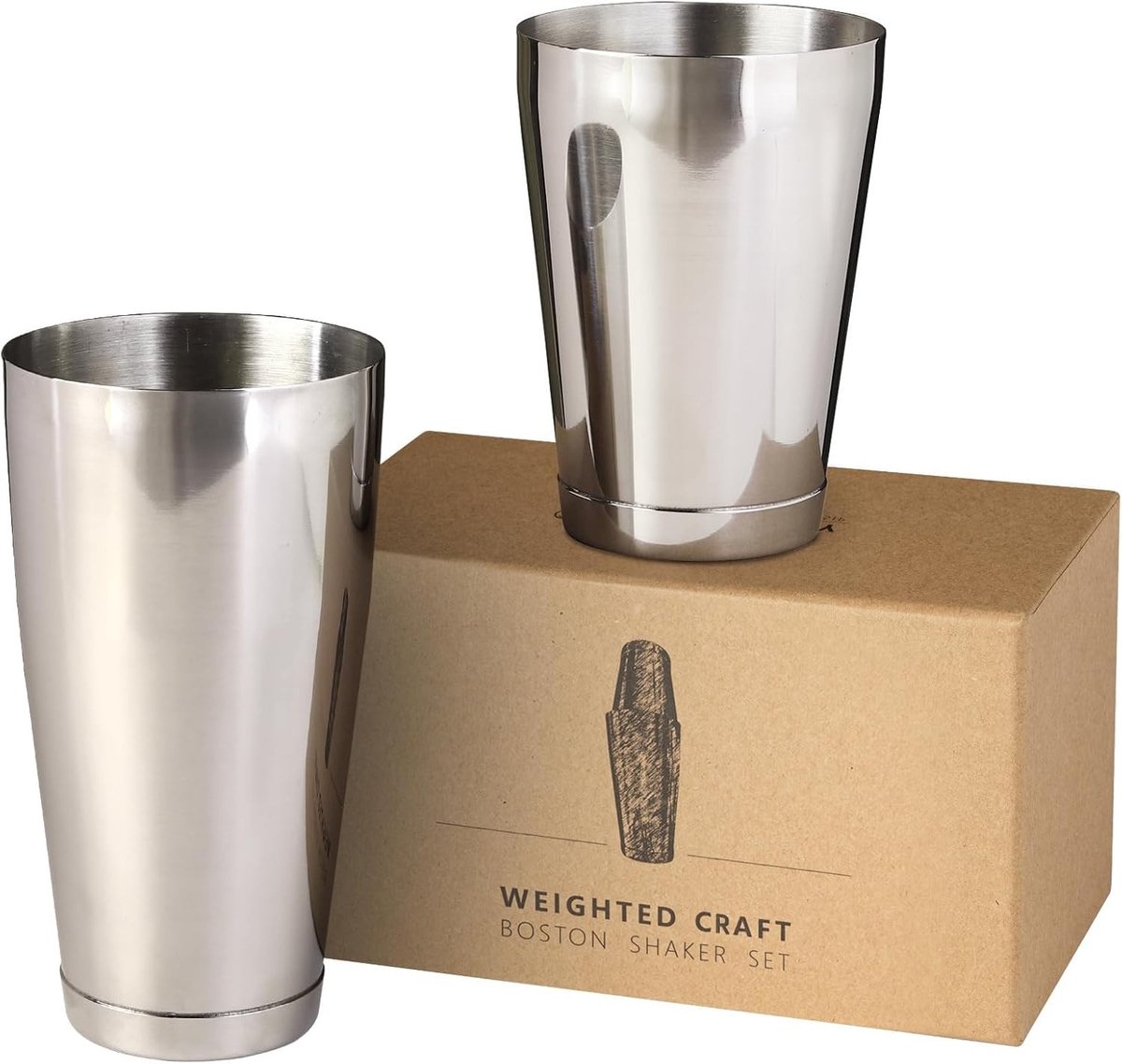 Cocktailshaker Set - Zilver - 500 ml & 800 ml - Roestvrijstalen Set voor Professionele Bartenders en Thuisgebruik