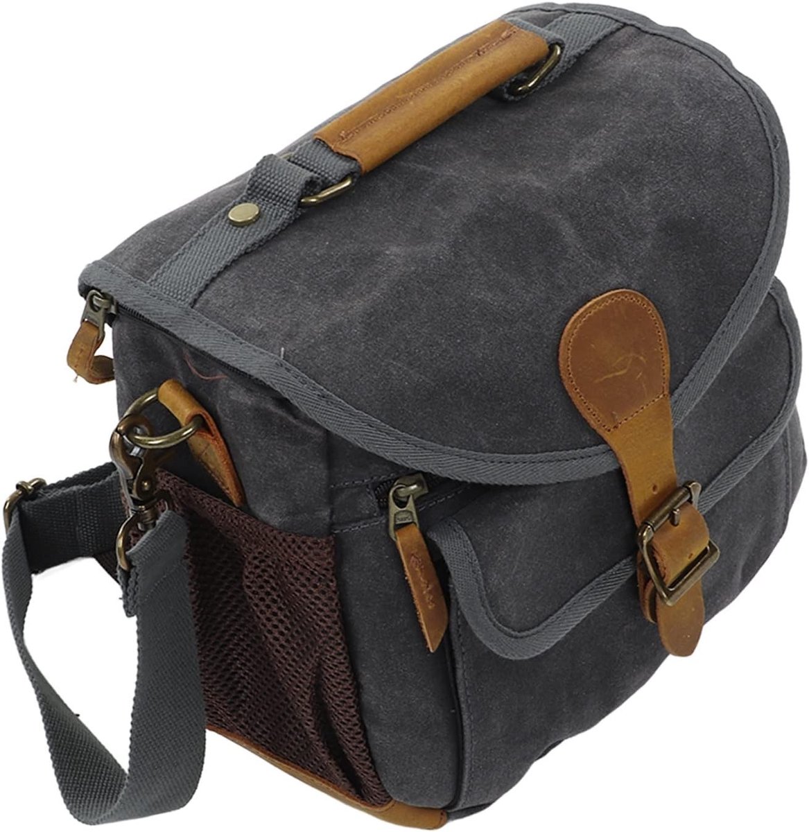 Grote Vintage Camera Schoudertas van Canvas voor DSLR, Ideaal voor Fotografie en Reizen, Geschikt voor Mannen en Vrouwen