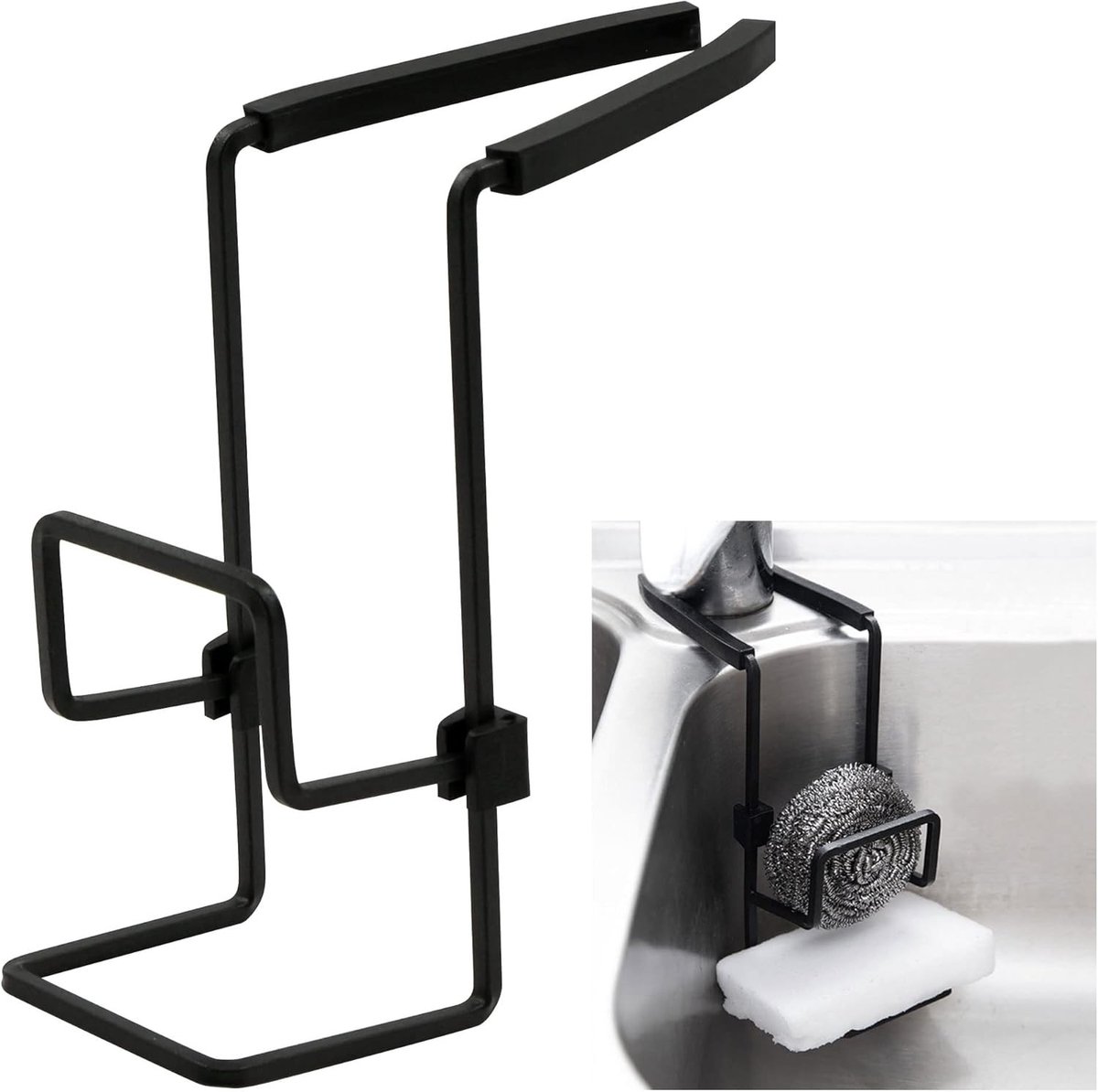 Hanging Sink Organizer voor Keuken - Waterdichte Metalen Sponshouder zonder Boren - Ruimtebesparende Oplossing voor Spons en Keukenaccessoires