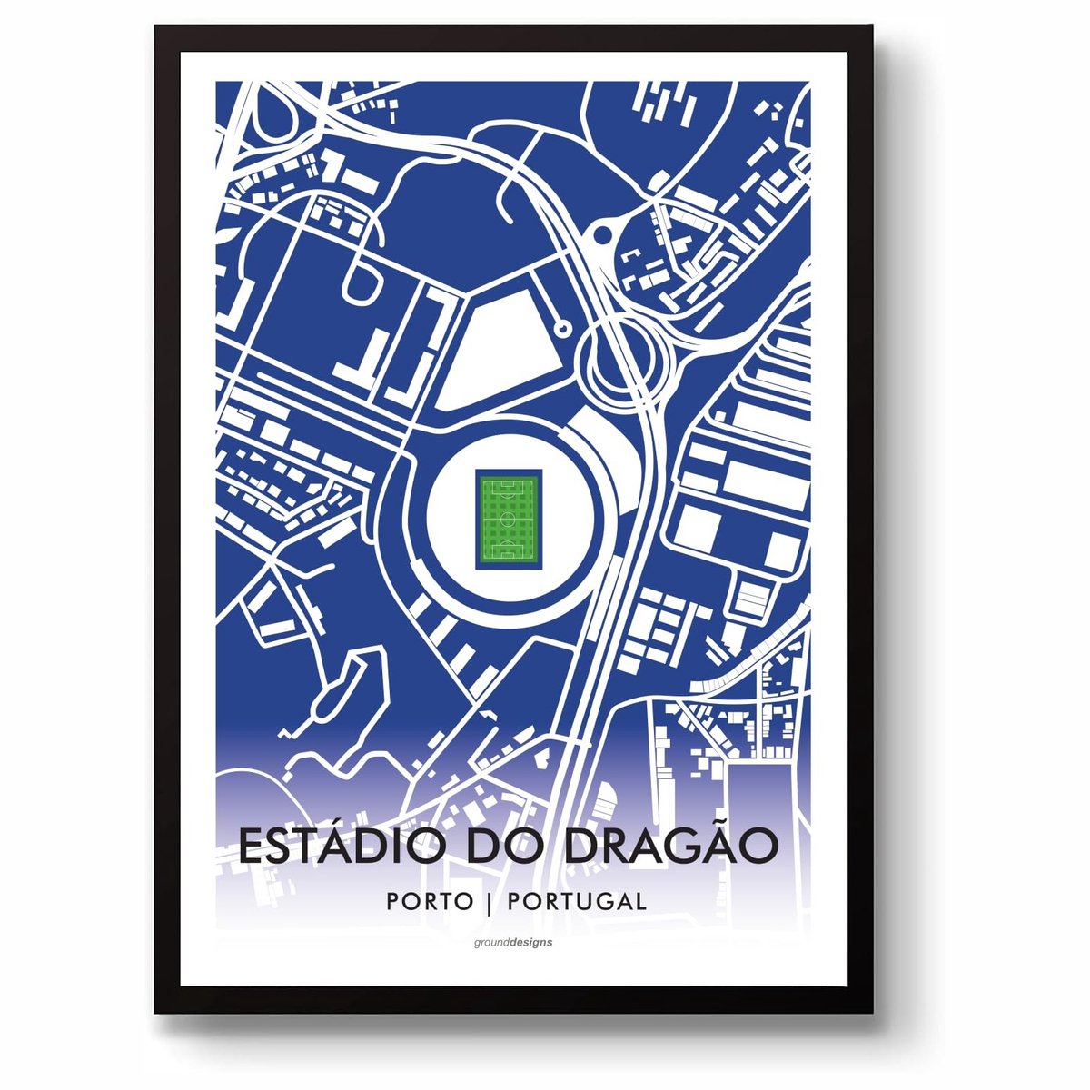Elzusha - A3 Wandkunst Print van Estádio do Dragão voor Voetbalfans