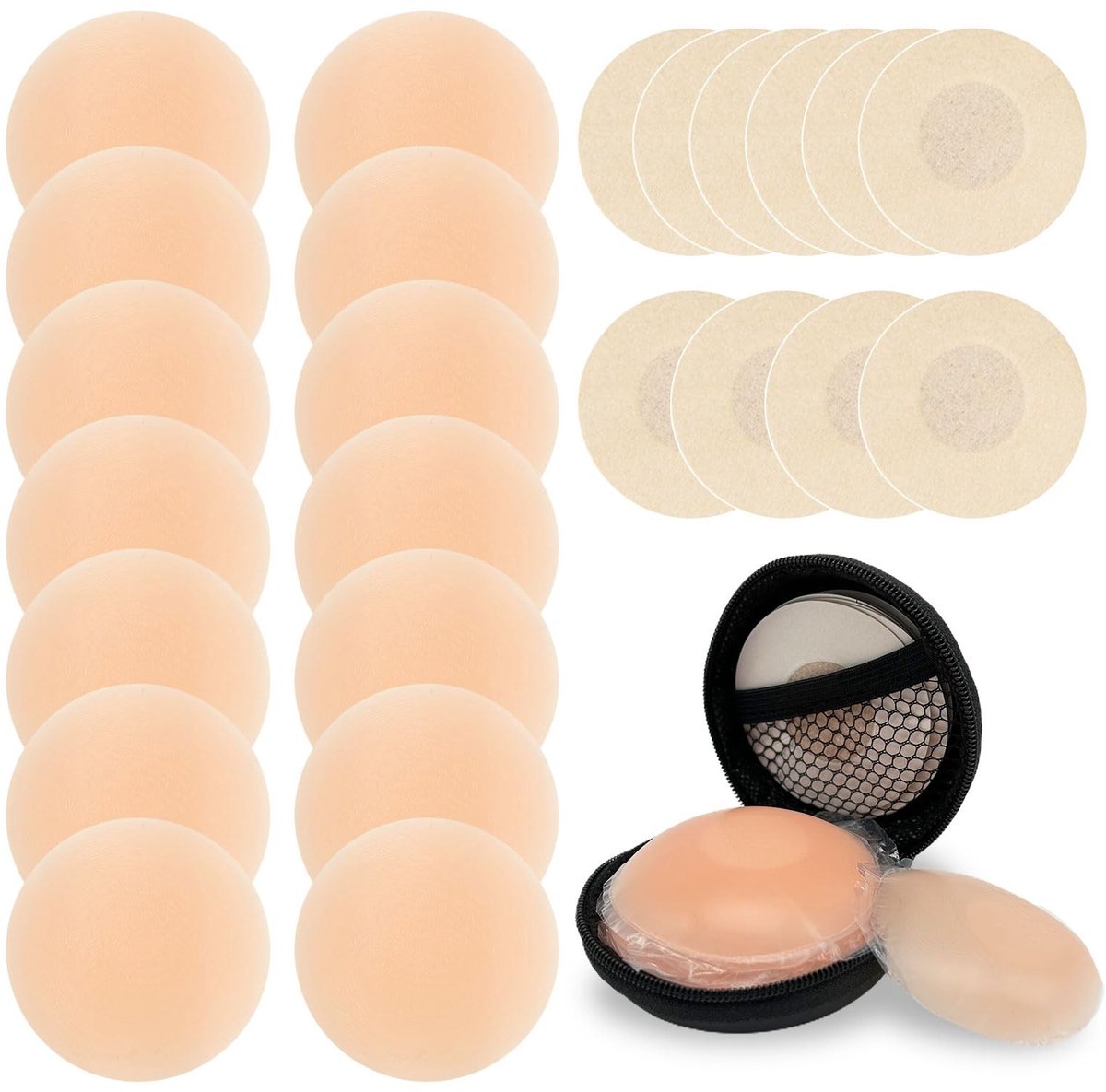 Elzusha - Set van 8 Herbruikbare Silicone Tepelbedekkers
