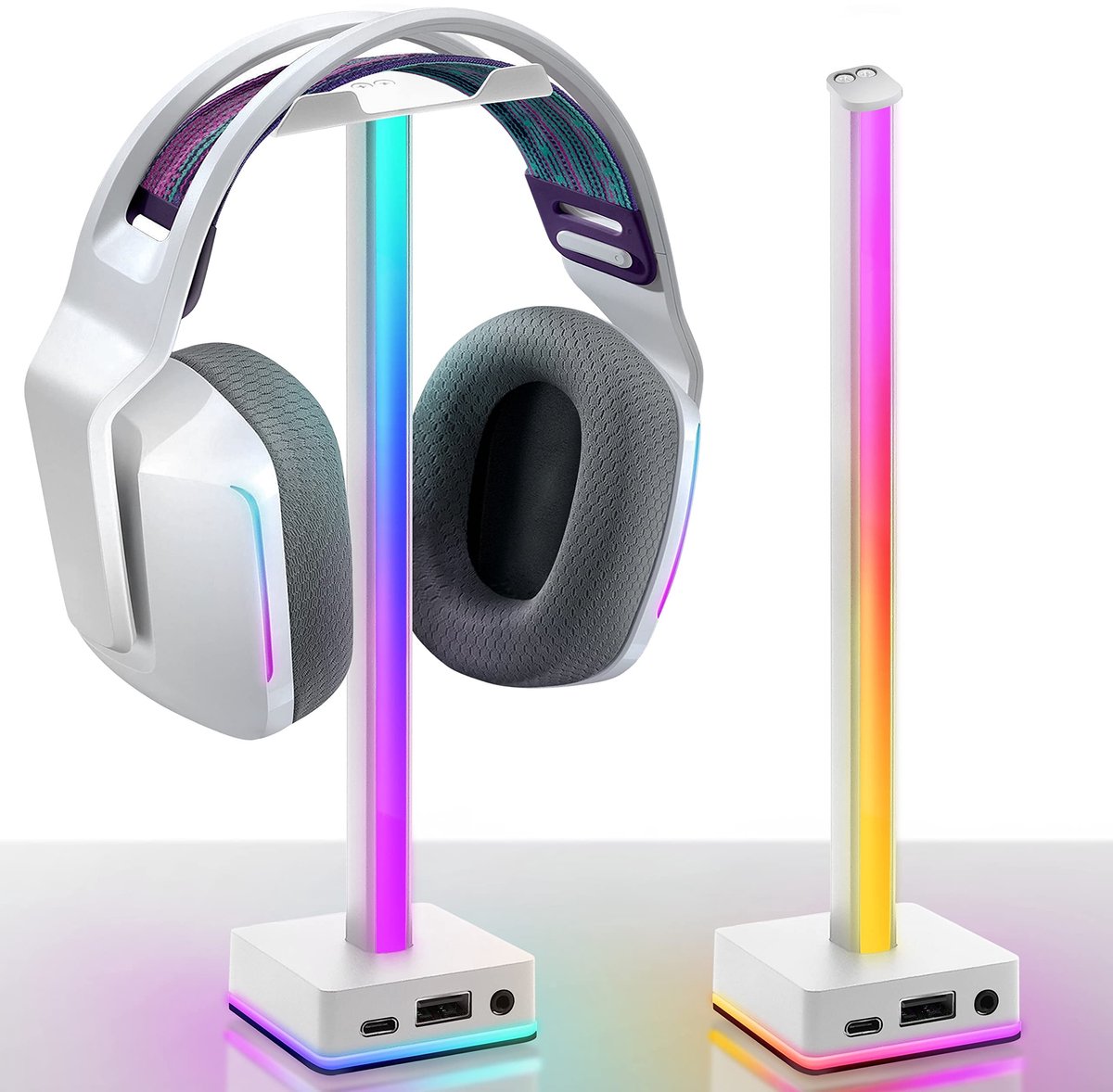 Elzusha - RGB LED Hoofdtelefoonstandaard met 50 Verlichtingsmodi