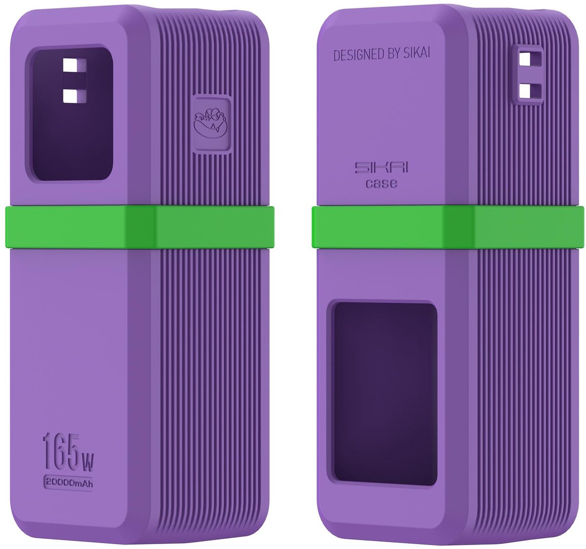 Elzusha - Silicone Hoes voor Power Bank 20.000 mAh met Kabelring en Krassenbescherming
