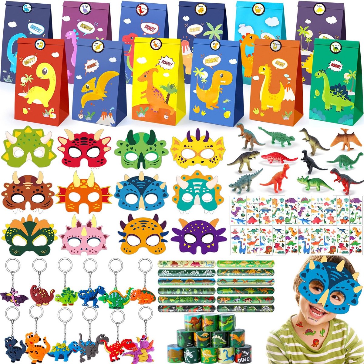 Elzusha - Set van 80 Dinosaurusthema Verjaardag Geschenken voor Kinderen