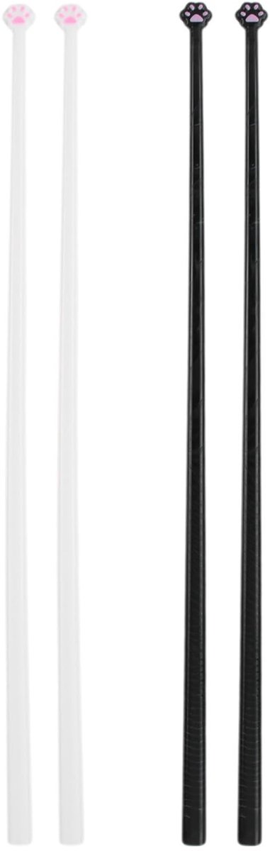 Elzusha - 2 Pairs Plastic Sushi Sticks met Kattenpootjes