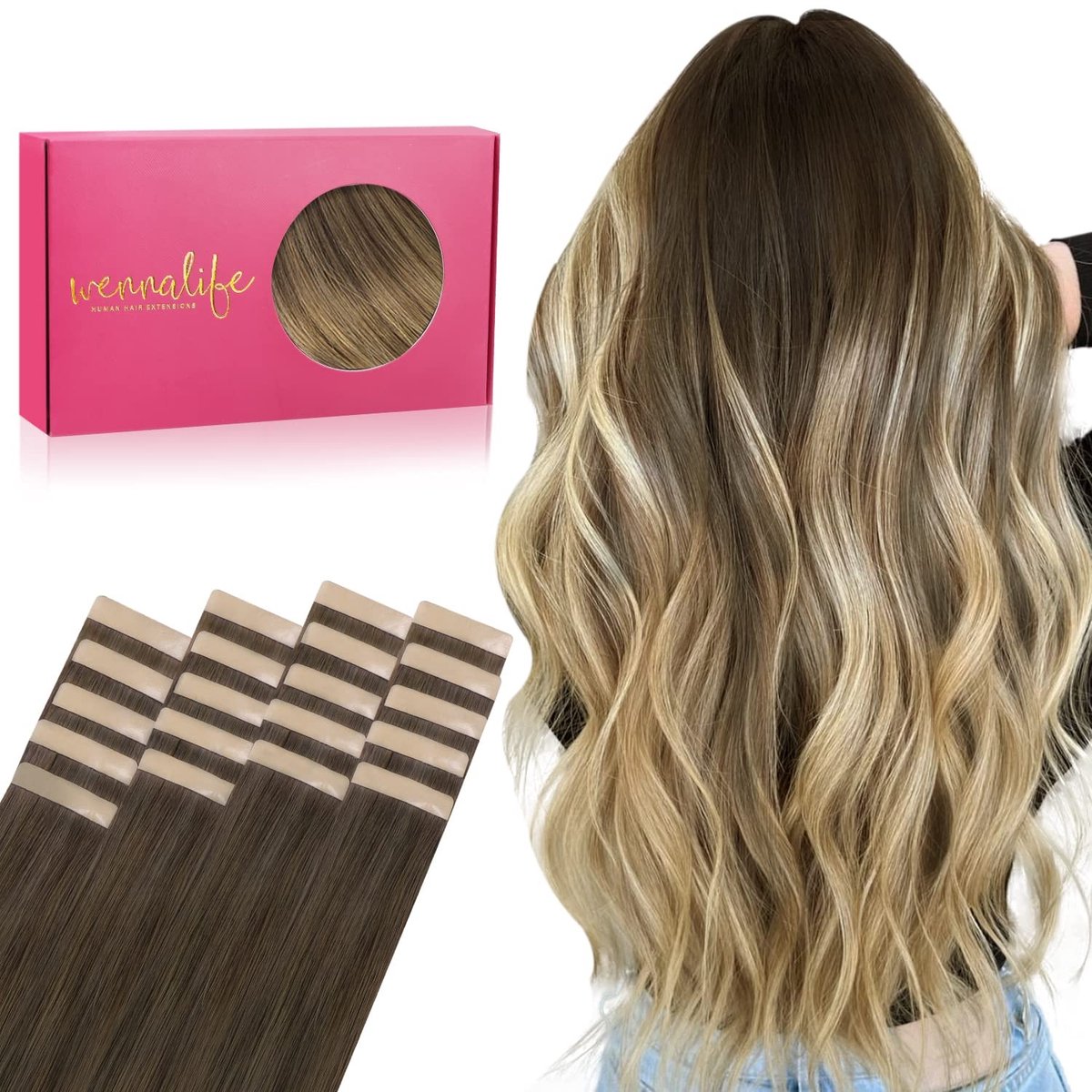 Elzusha - Tape In Extensions van Echte Haar, 20 Stuks