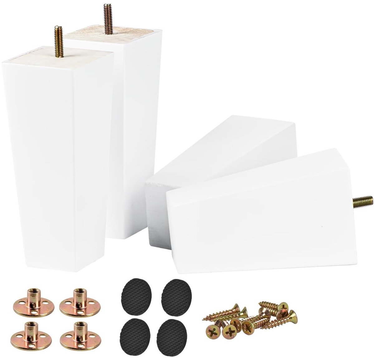 Elzusha - Set van 4 Houten Meubelpoten 20 cm voor Meubels met Schroefdraad