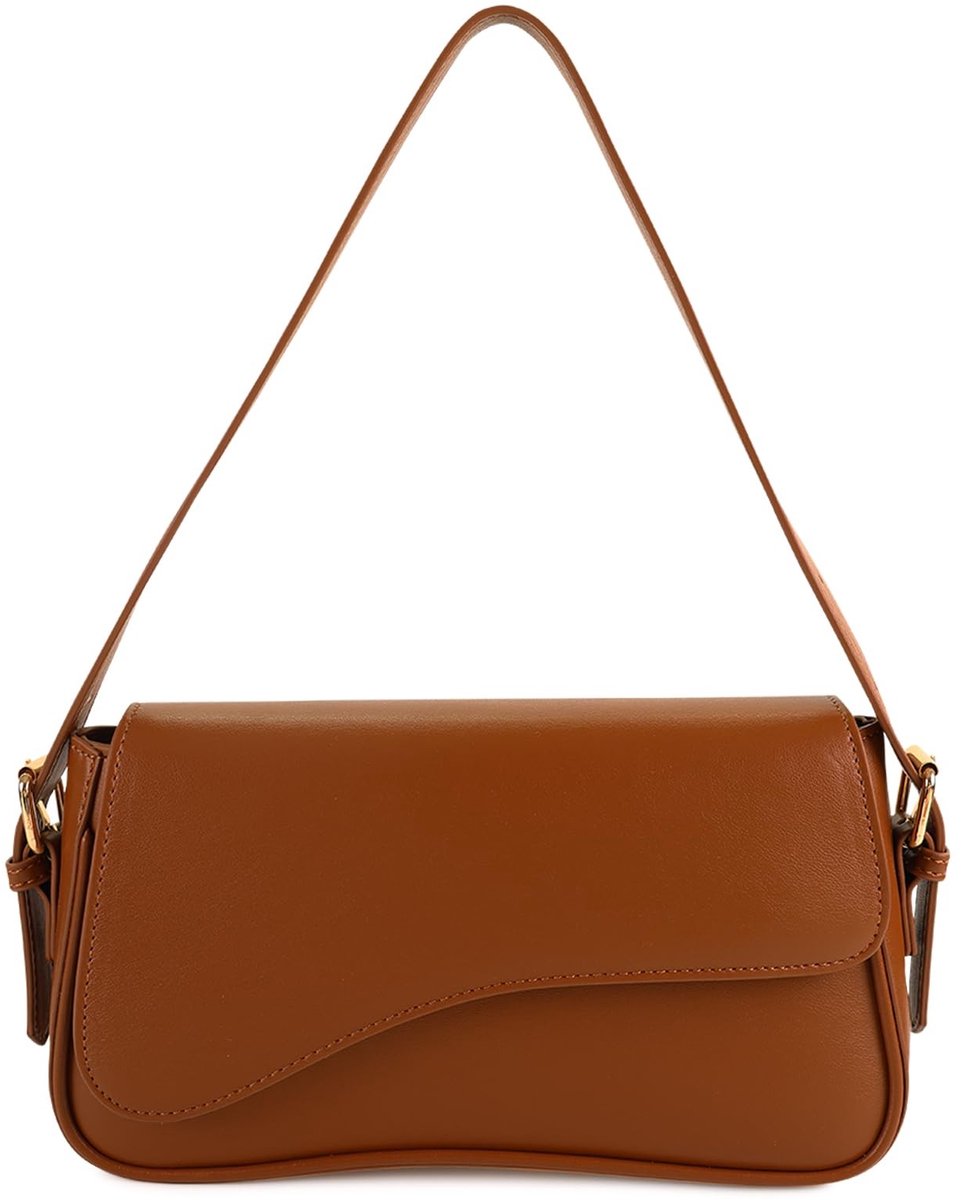 Elzusha - Schoudertas voor Vrouwen - Vegan Leren Hobo met Afneembare Schouderriemen - Bruin