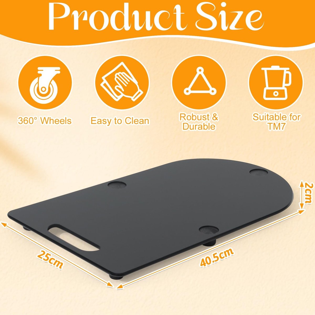 Elzusha - Sliding Board voor Thermomix TM7 met 360° Wielen
