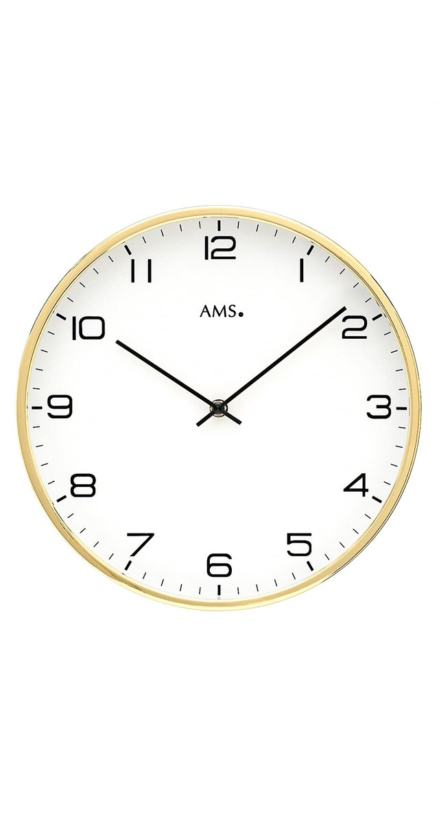 Elzusha - Analoge Wanduhr met Zwarte Wijzers
