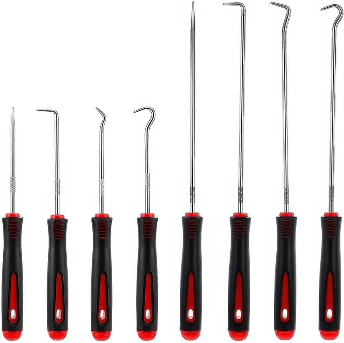 Set van 8 Precisie Haak- en Pincetgereedschappen voor Verwijderen en Trekking van Onderdelen, 24/16.5 cm
